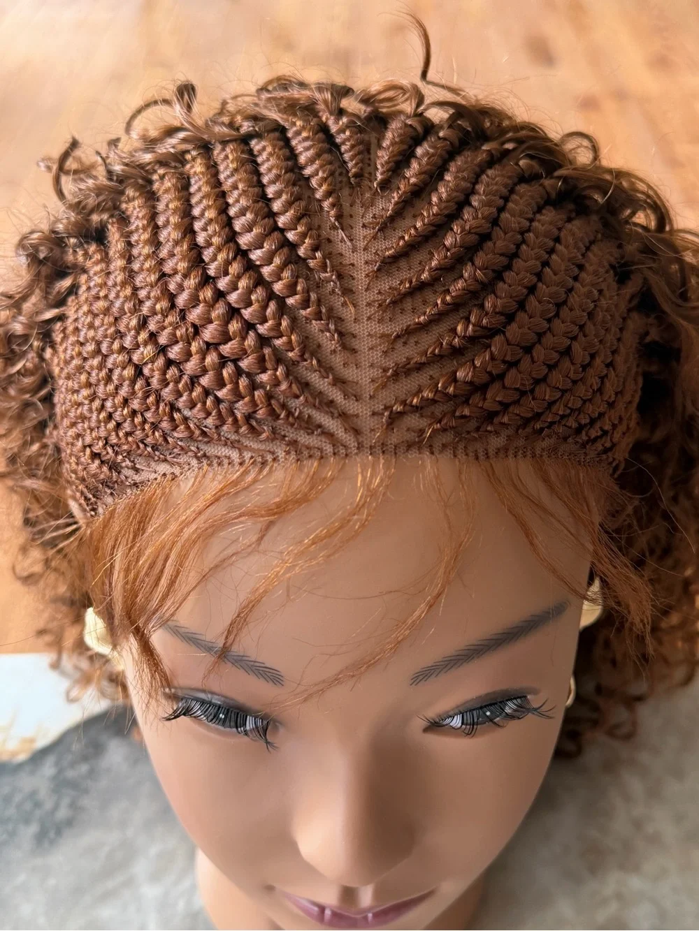 Stylish Brown Braided Crochet Wig - Unbranded